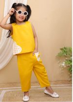 Heart and Bow Co-ord Set Yellow | Kids Clothing Online